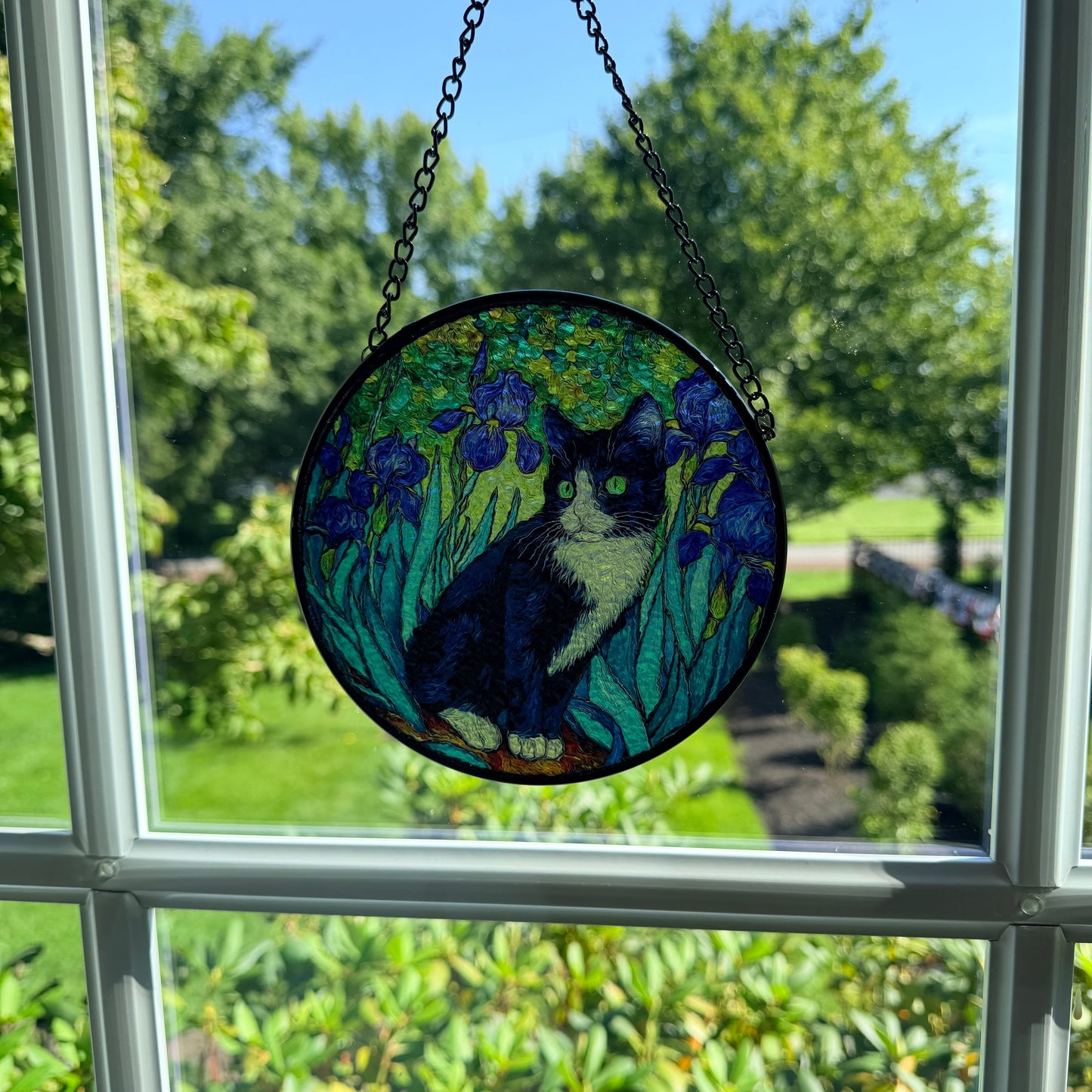 Van Gogh Iris Cat Suncatcher