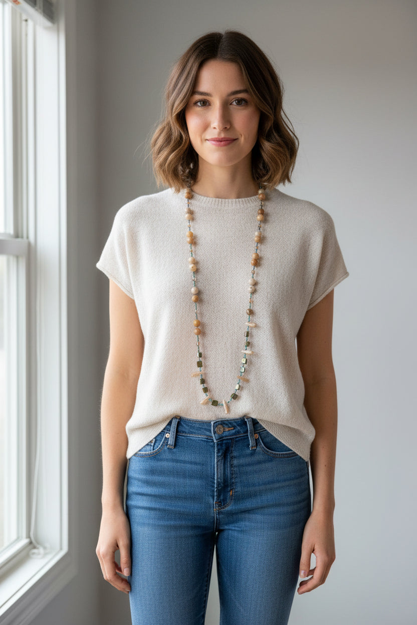 Barleycove Beach Crystal Necklace — view 6
