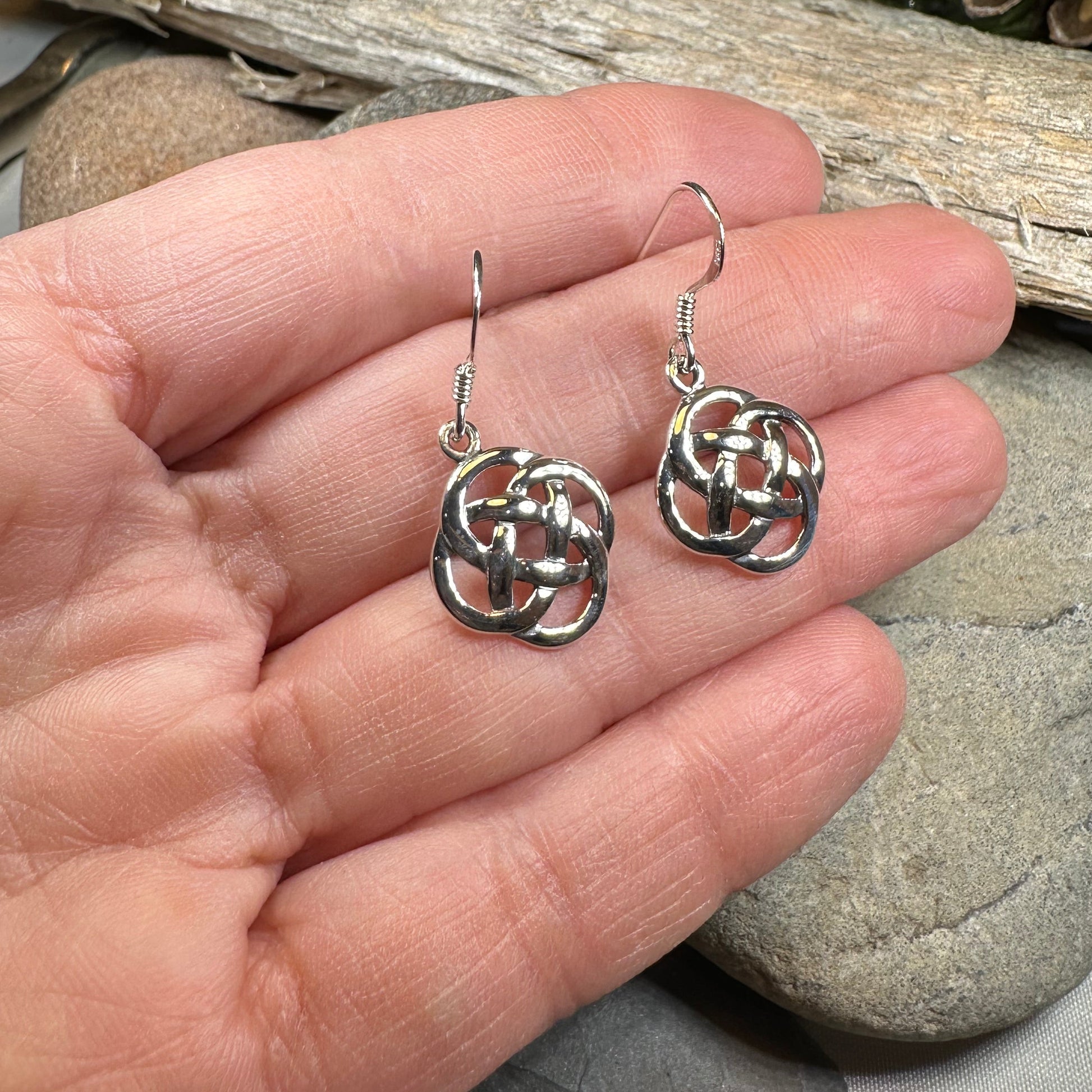 Classic Celtic Dara Knot Earrings — view 4