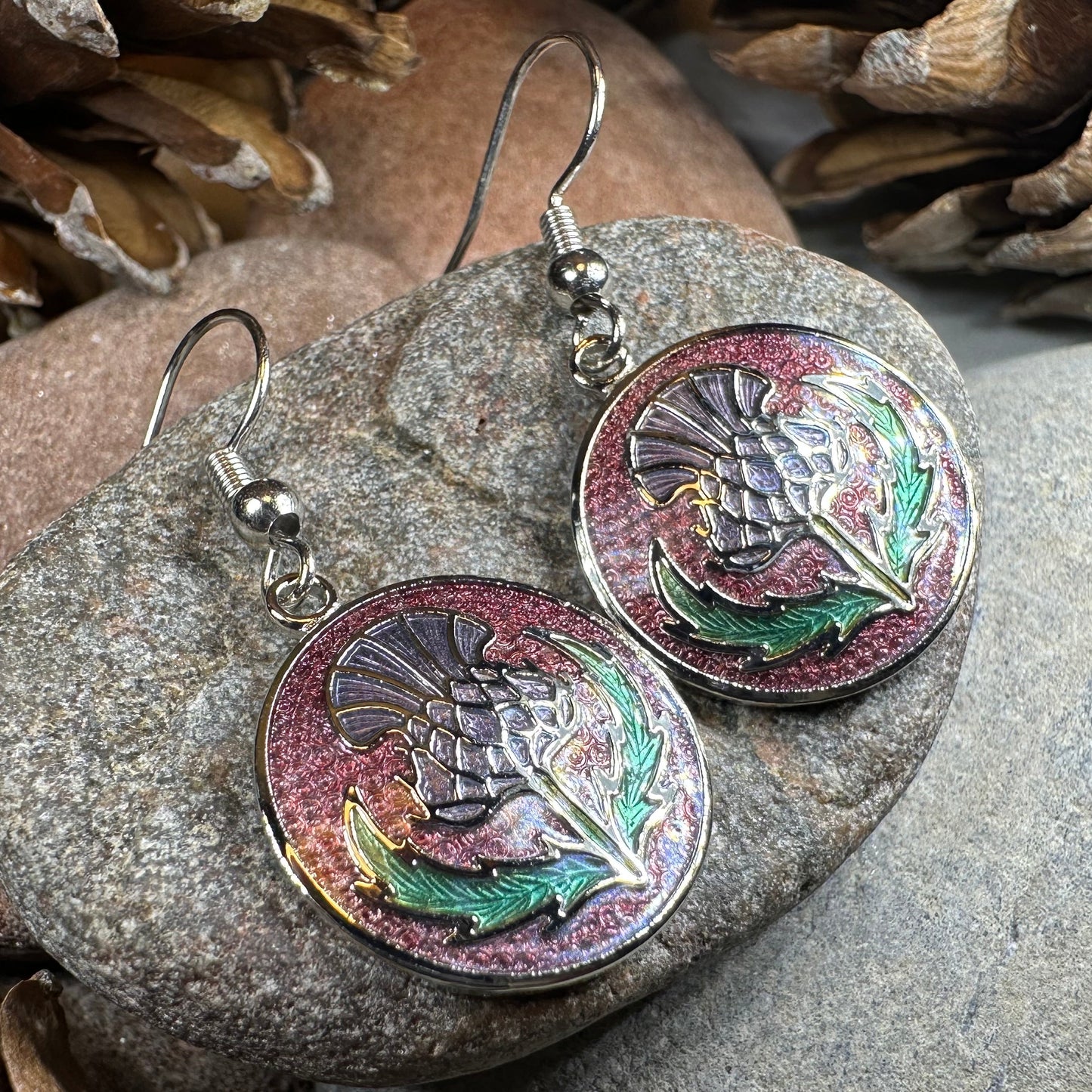 Highland Glen Scottish Thistle Earrings - Scotland Jewelry