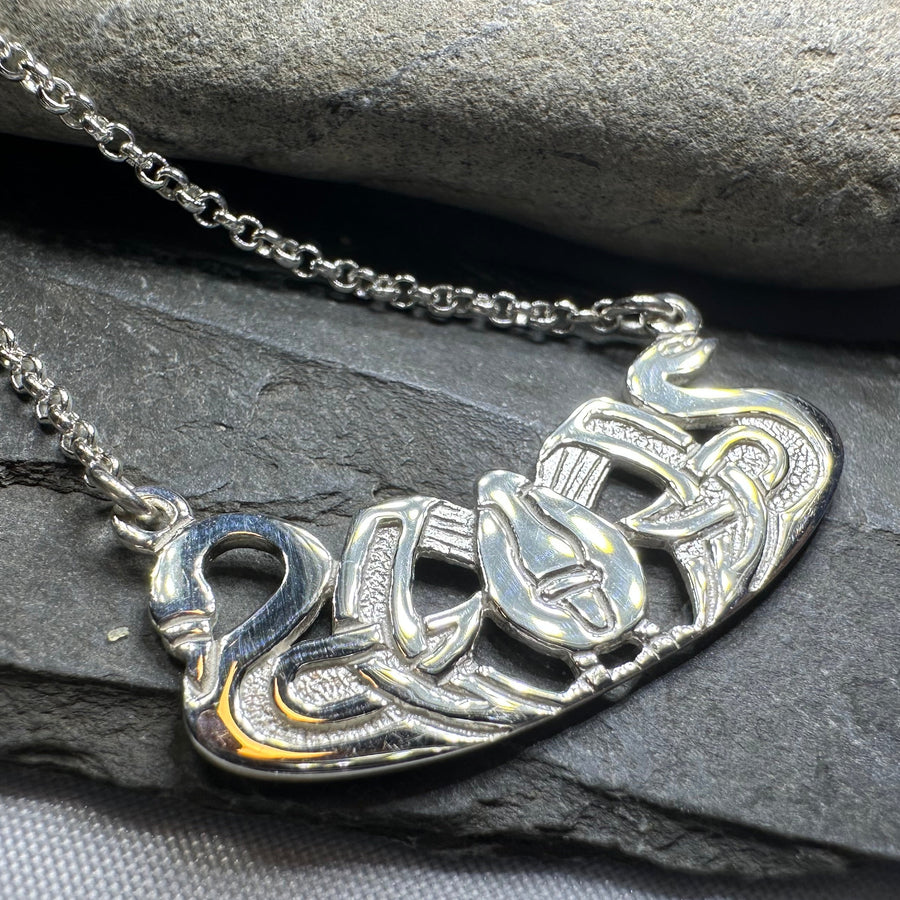 Norse Three Nornes Swan Necklace - Handmade in Scotland