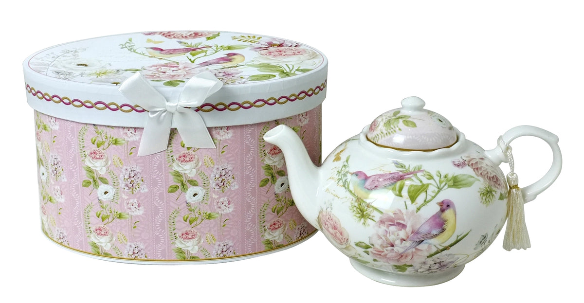 Peony Blossom Fine China Teapot