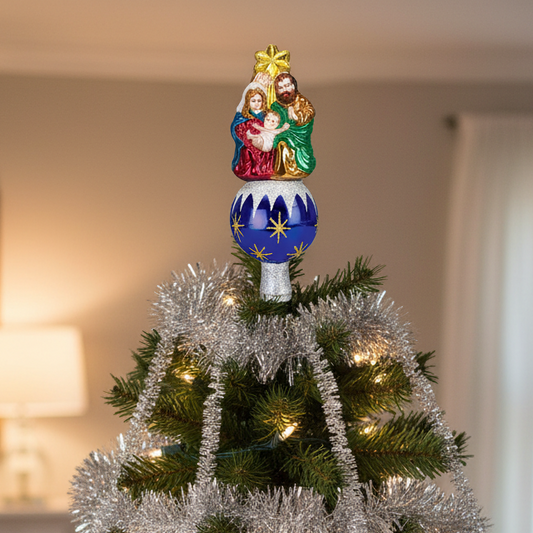 Holy Nativity Tree Top - Handmade Blown Glass