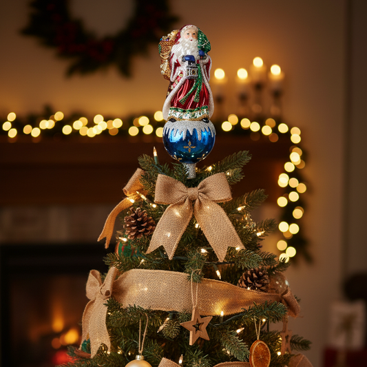Father Christmas Tree Top Ornament - Handmade