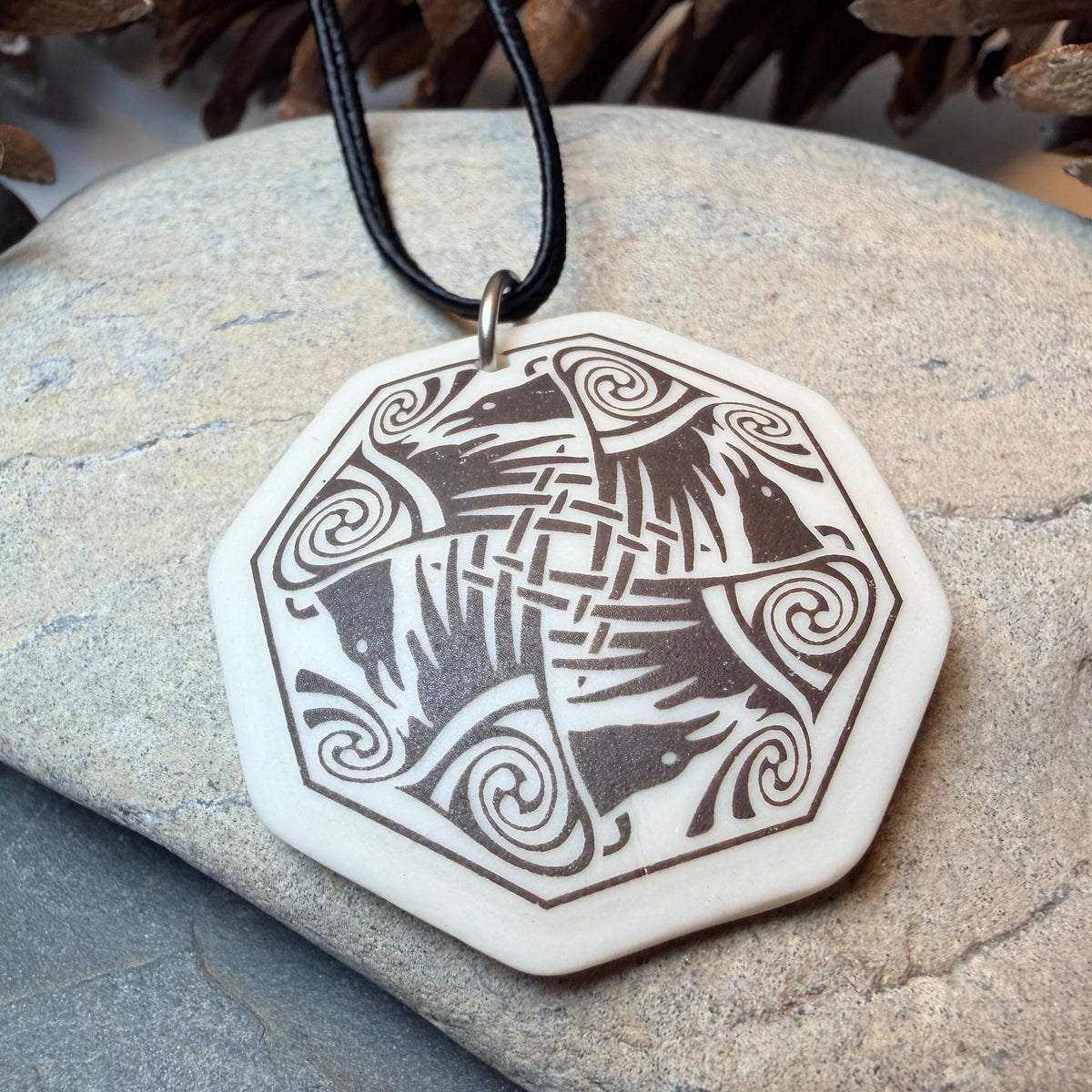 Artisan Nehalennia Celtic Raven Necklace - Handmade in the U.S.A.