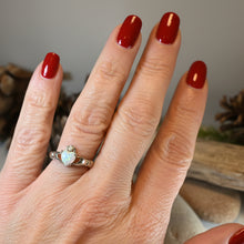 Load image into Gallery viewer, White Fire Opal Claddagh Ring
