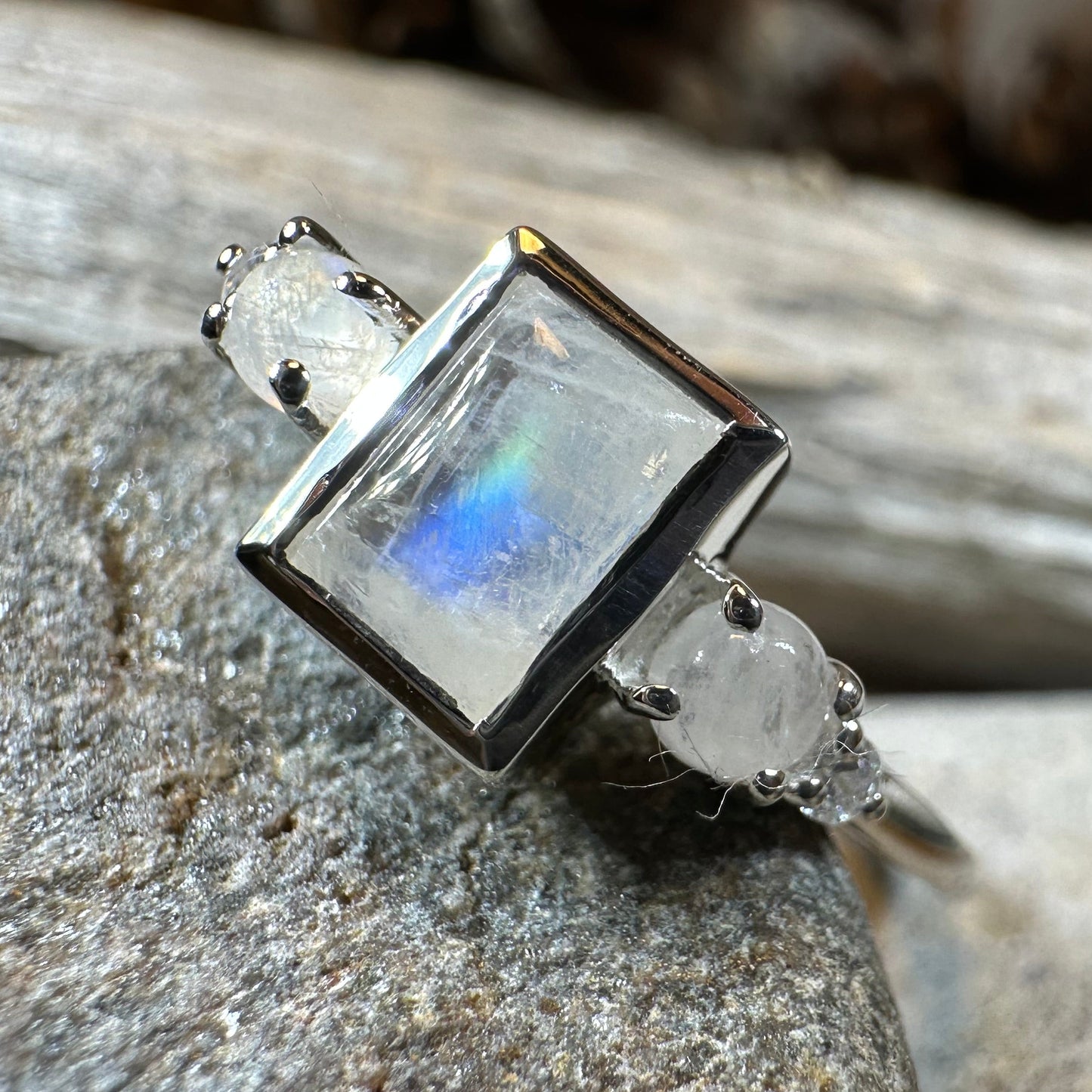 Anja Moonstone Ring in Sterling Silver — view 8