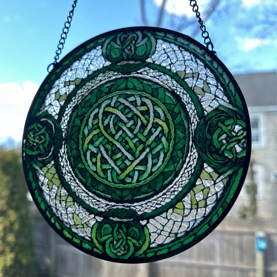 Emerald Green Celtic Knot Suncatcher
