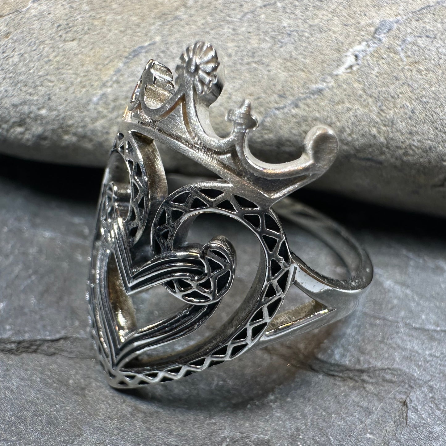 Lady of Skye Scottish Luckenbooth Ring in Sterling Silver