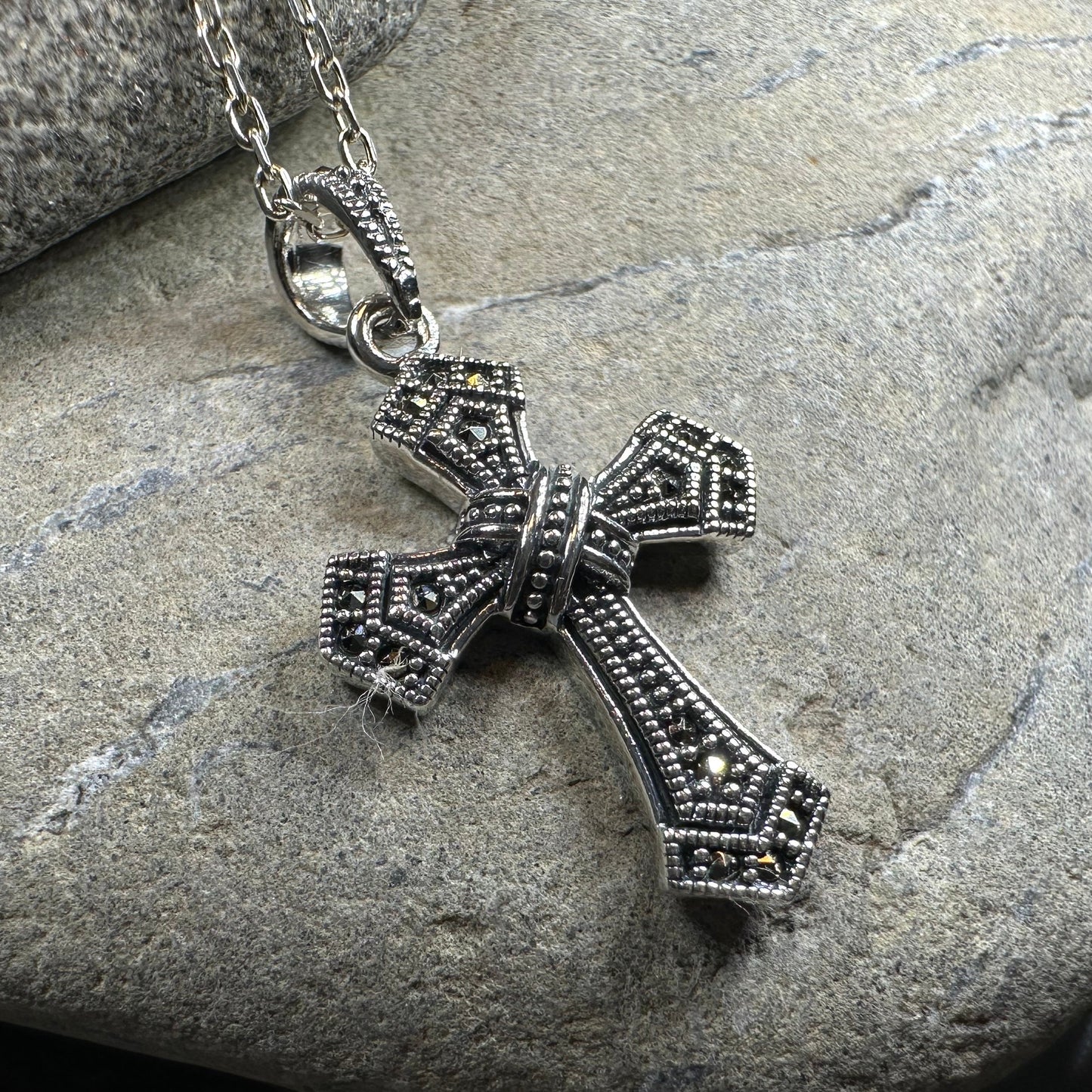 Adain Marcasite Cross Necklace