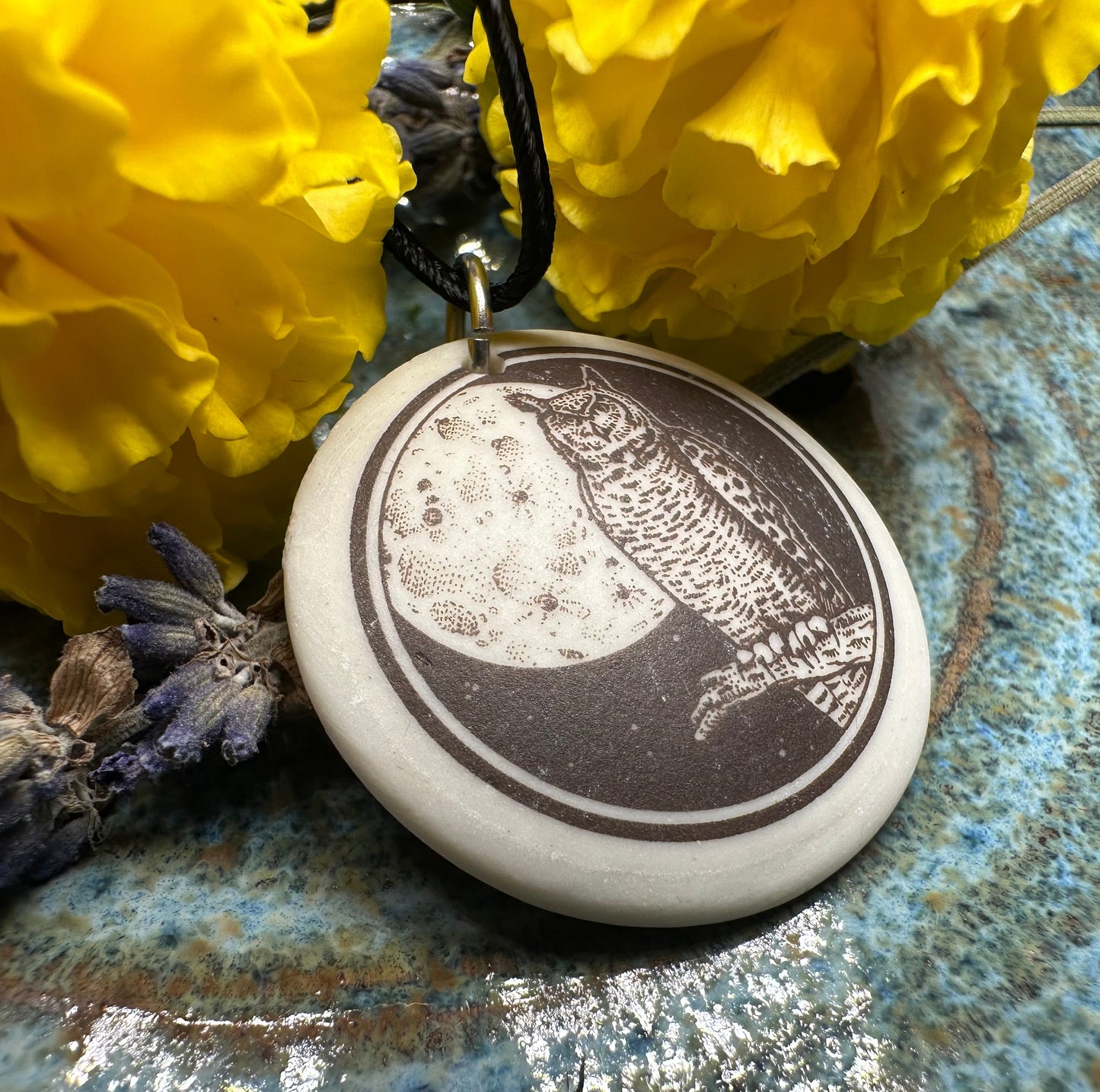 Artisan Great Horned Owl Necklace - Handmade in the U.S.A.