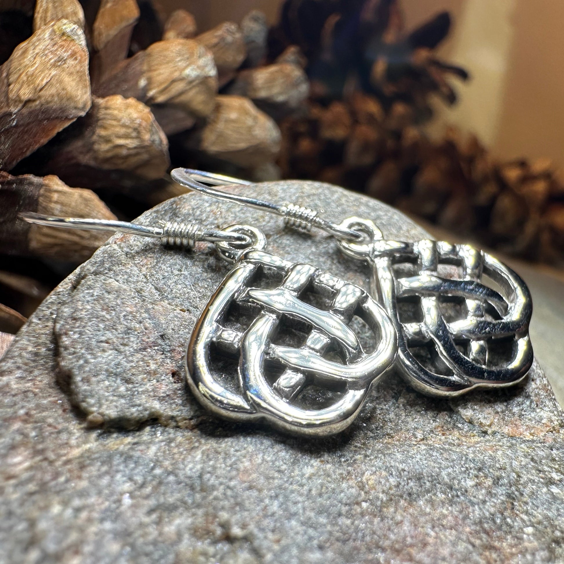 Maeve Celtic Knot Earrings in Sterling Silver — view 4