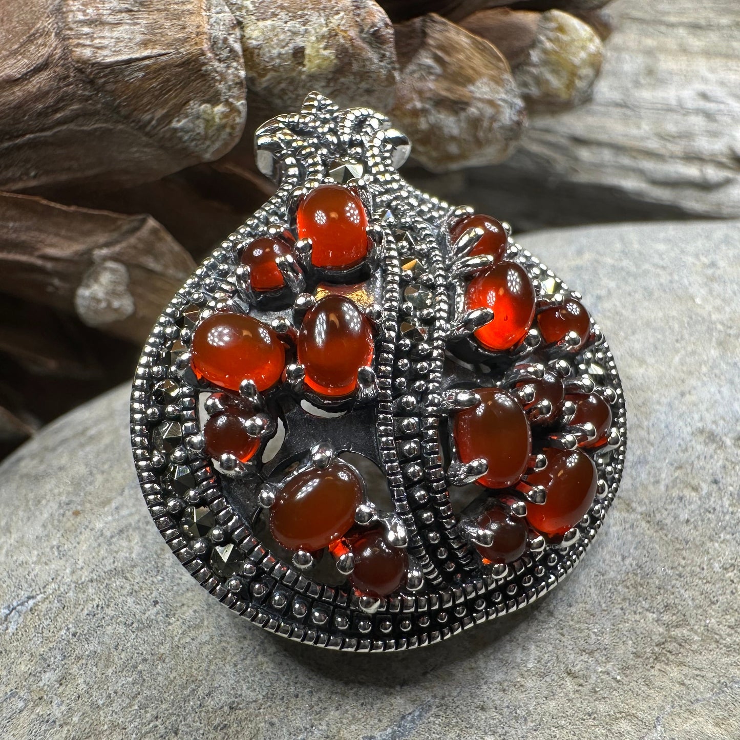 Ripe Pomegranate Brooch in sterling silver
