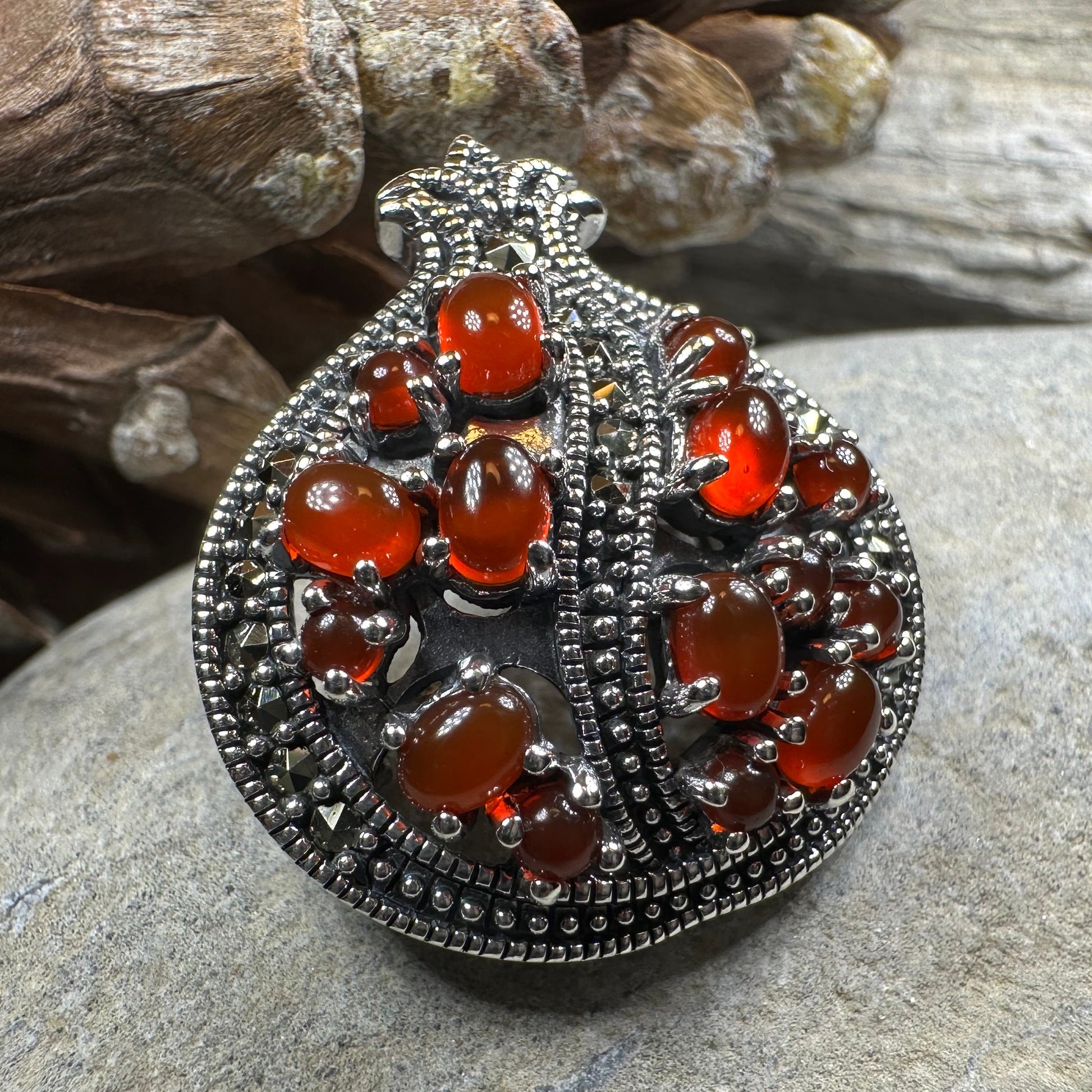 Ripe Pomegranate Brooch in sterling silver