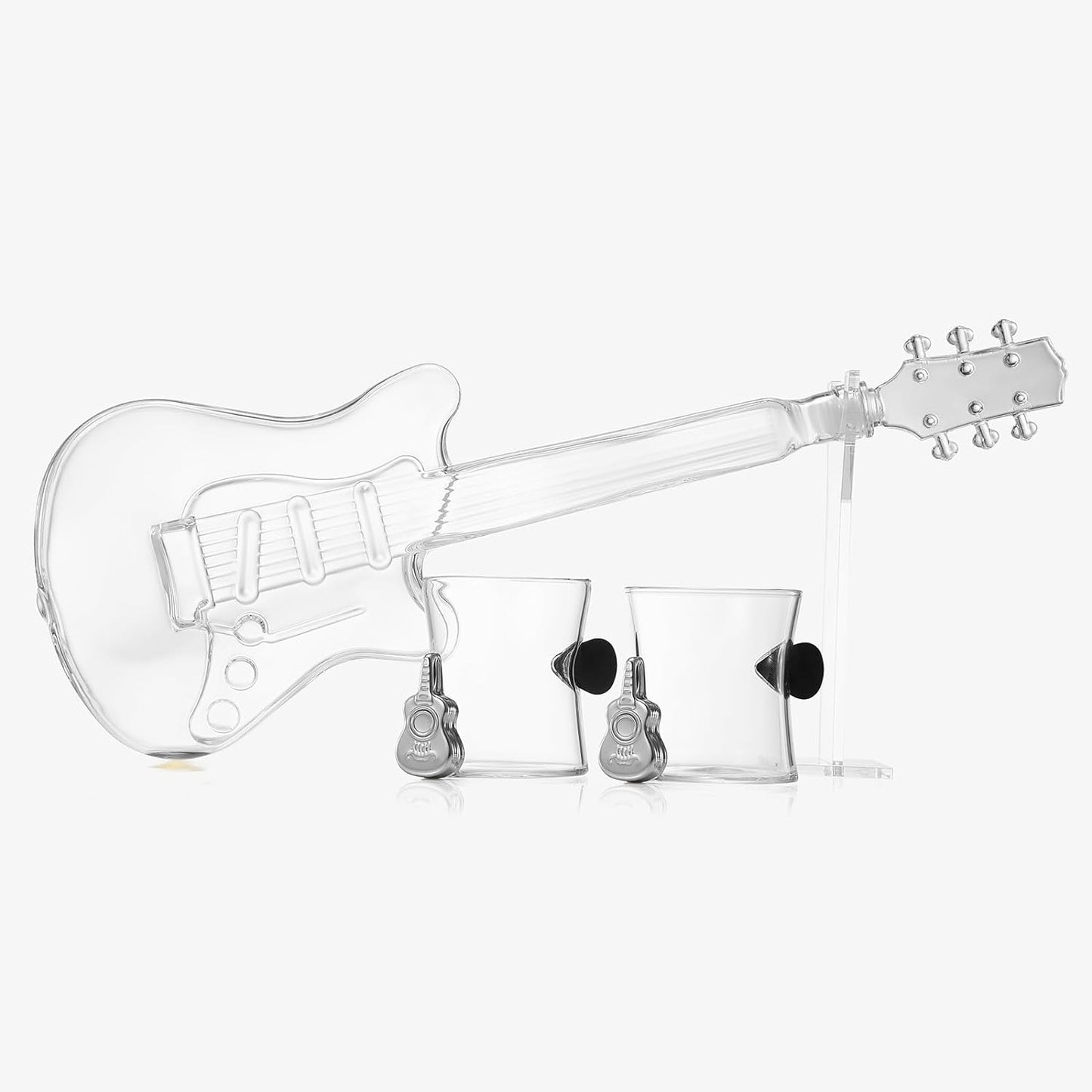 Electric Guitar Whiskey Decanter With 2 Pick Whiskey Glasses