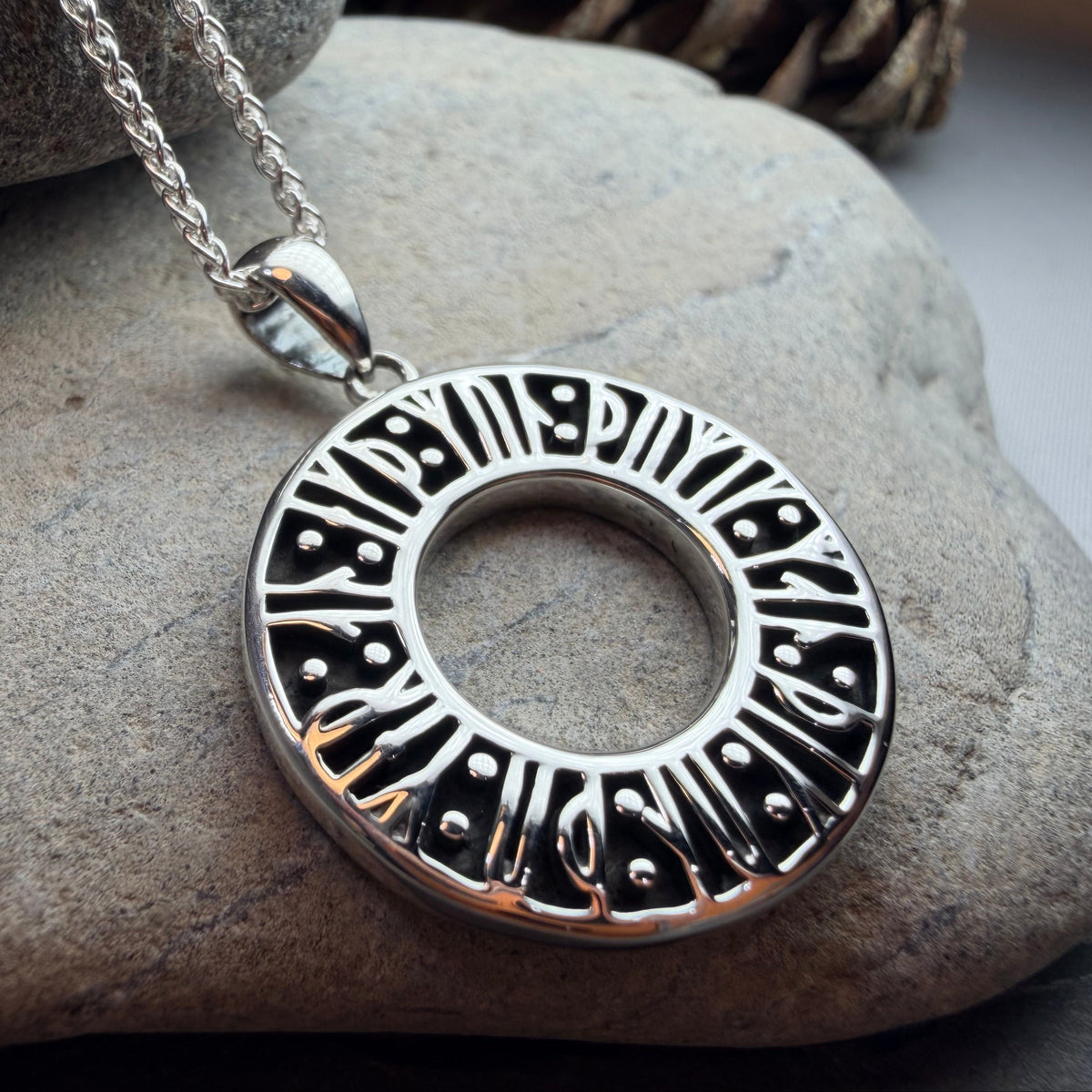 "Remember Me” Norse Runes Necklace in Sterling Silver
