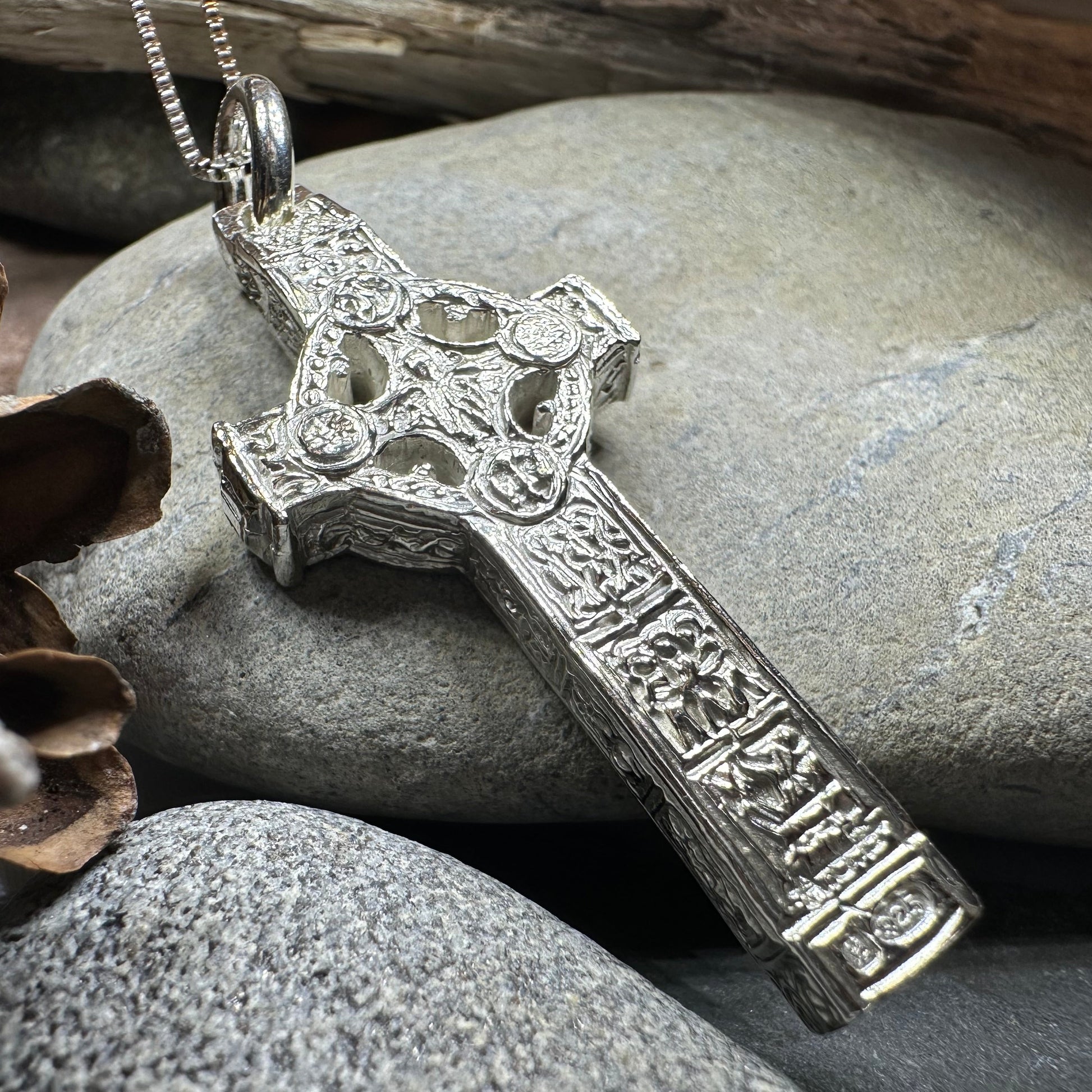 Artisan Irish Clonmacnoise Cross Necklace - Made in Ireland — view 15