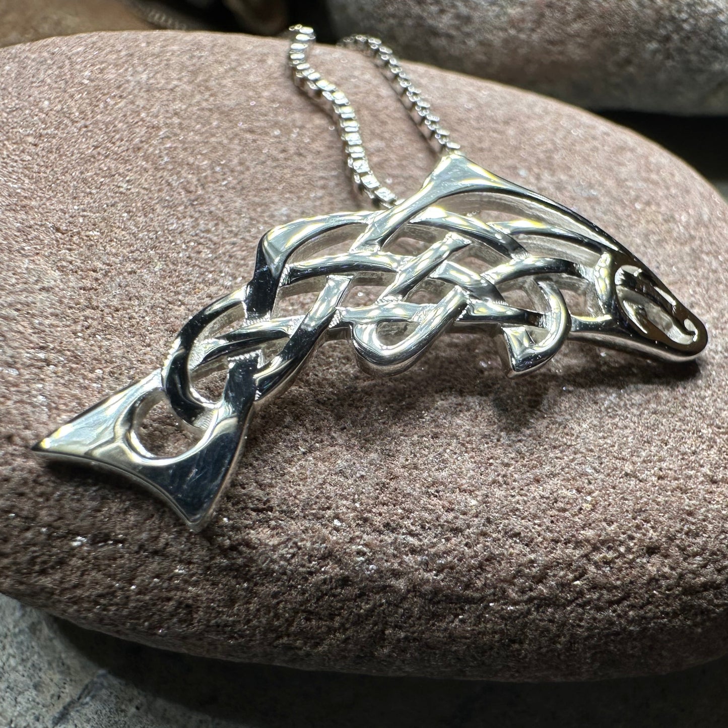Celtic Salmon of Knowledge Necklace — view 4