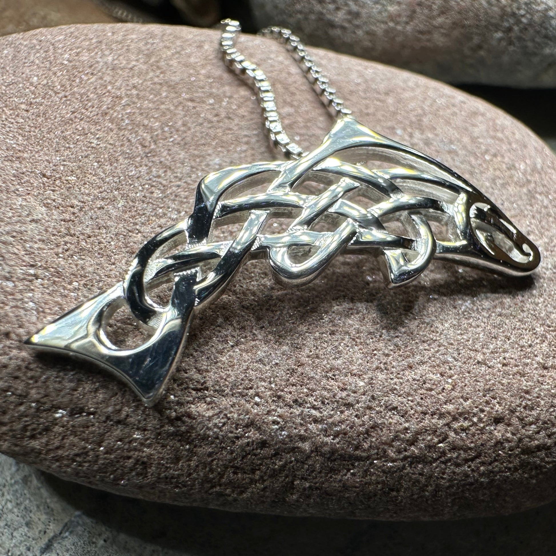 Celtic Salmon of Knowledge Necklace — view 4