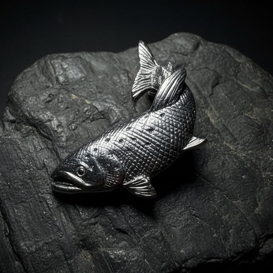 Pewter Trout Fish Lapel Pin - Handmade in Scotland