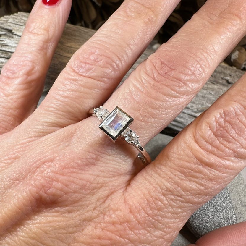 Anja Moonstone Ring in Sterling Silver — view 7