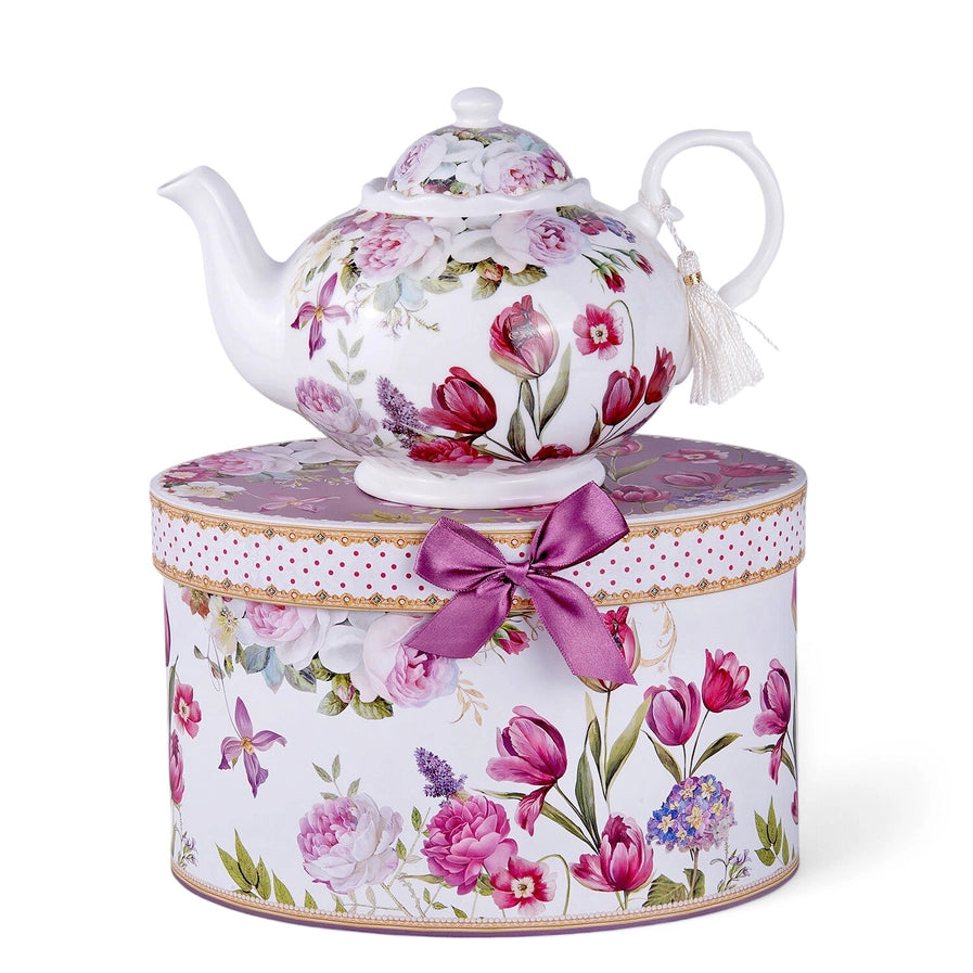 Tulips Fine China Teapot