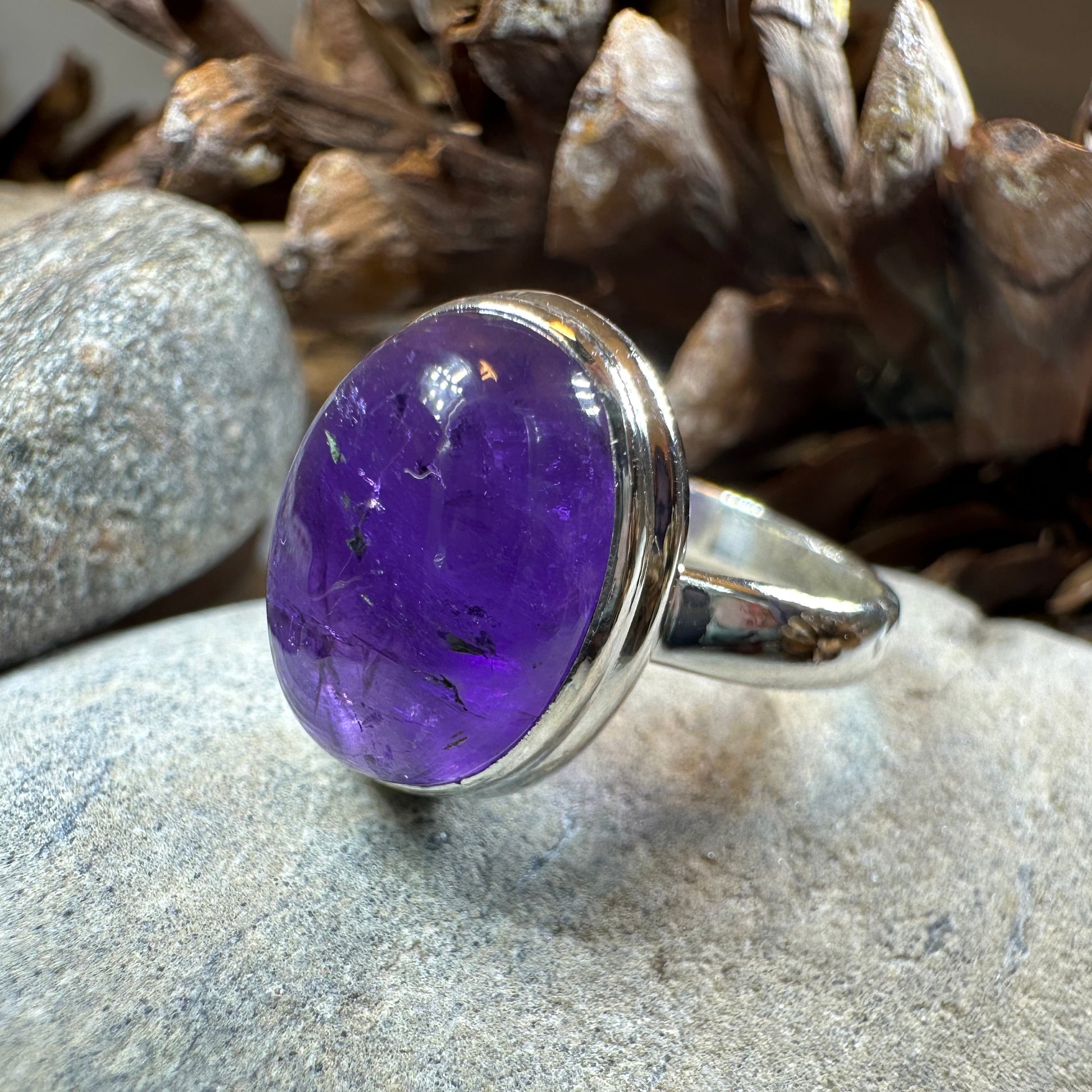 Dusky Dawn Amethyst Ring in Sterling Silver — view 12