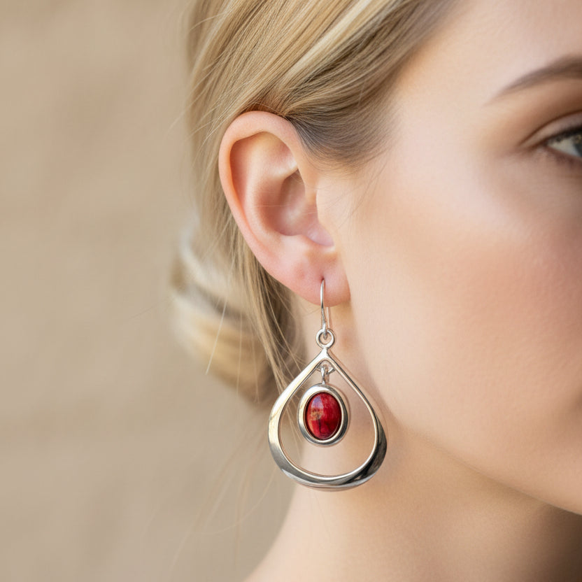 Heathergems Celtic Teardrop Earrings - Handmade in Scotland