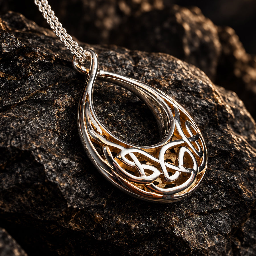 Fior Celtic Love Knot Necklace in Sterling Silver
