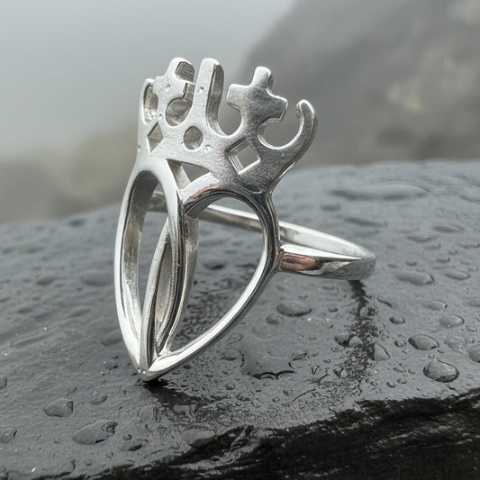 Lady Arieen Scottish Luckenbooth Ring in Sterling Silver