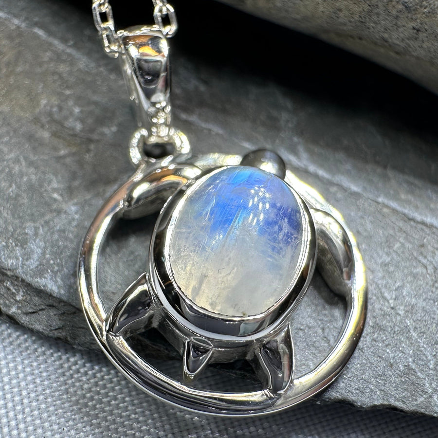 Moonstone Turtle Necklace