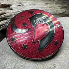 Load image into Gallery viewer, Red Enamel Owl Love Brooch
