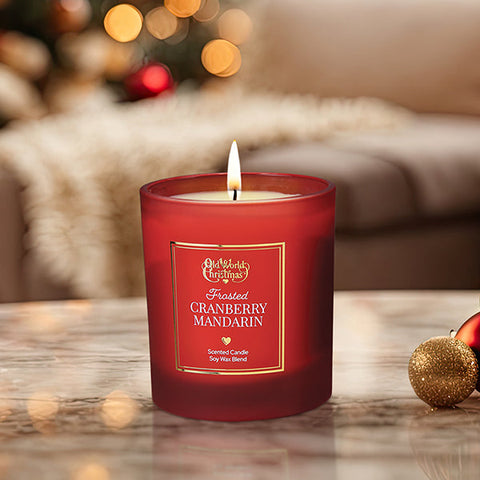 Load image into Gallery viewer, Frosted Cranberry Mandarin Soy Wax Candle

