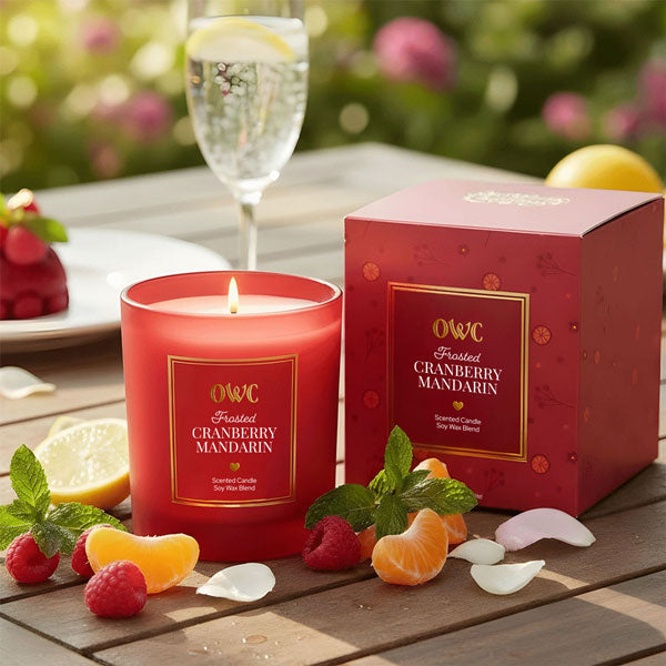 Frosted Cranberry Mandarin Soy Wax Candle
