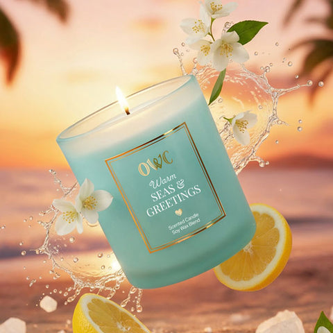 Load image into Gallery viewer, Warm Seas &amp; Greetings Soy Wax Candle
