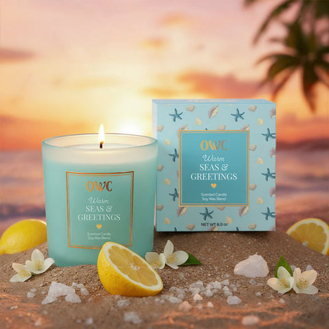Load image into Gallery viewer, Warm Seas &amp; Greetings Soy Wax Candle

