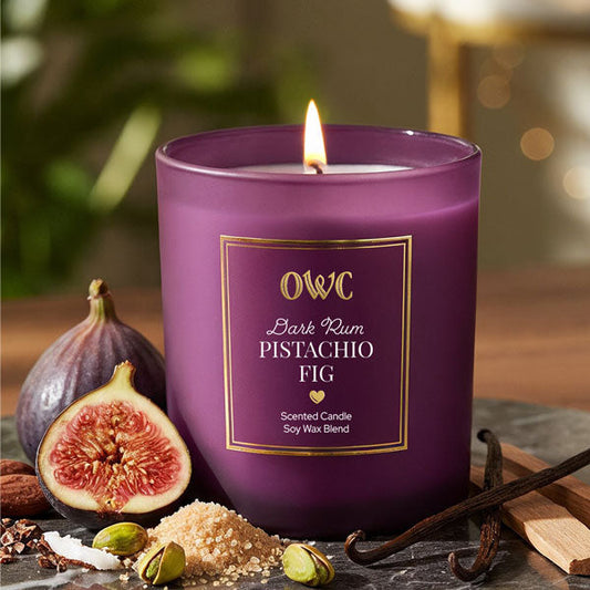 Dark Rum Pistachio Fig Soy Wax Candle - Made in the U.S.A.
