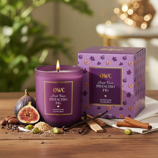 Dark Rum Pistachio Fig Soy Wax Candle - Made in the U.S.A.