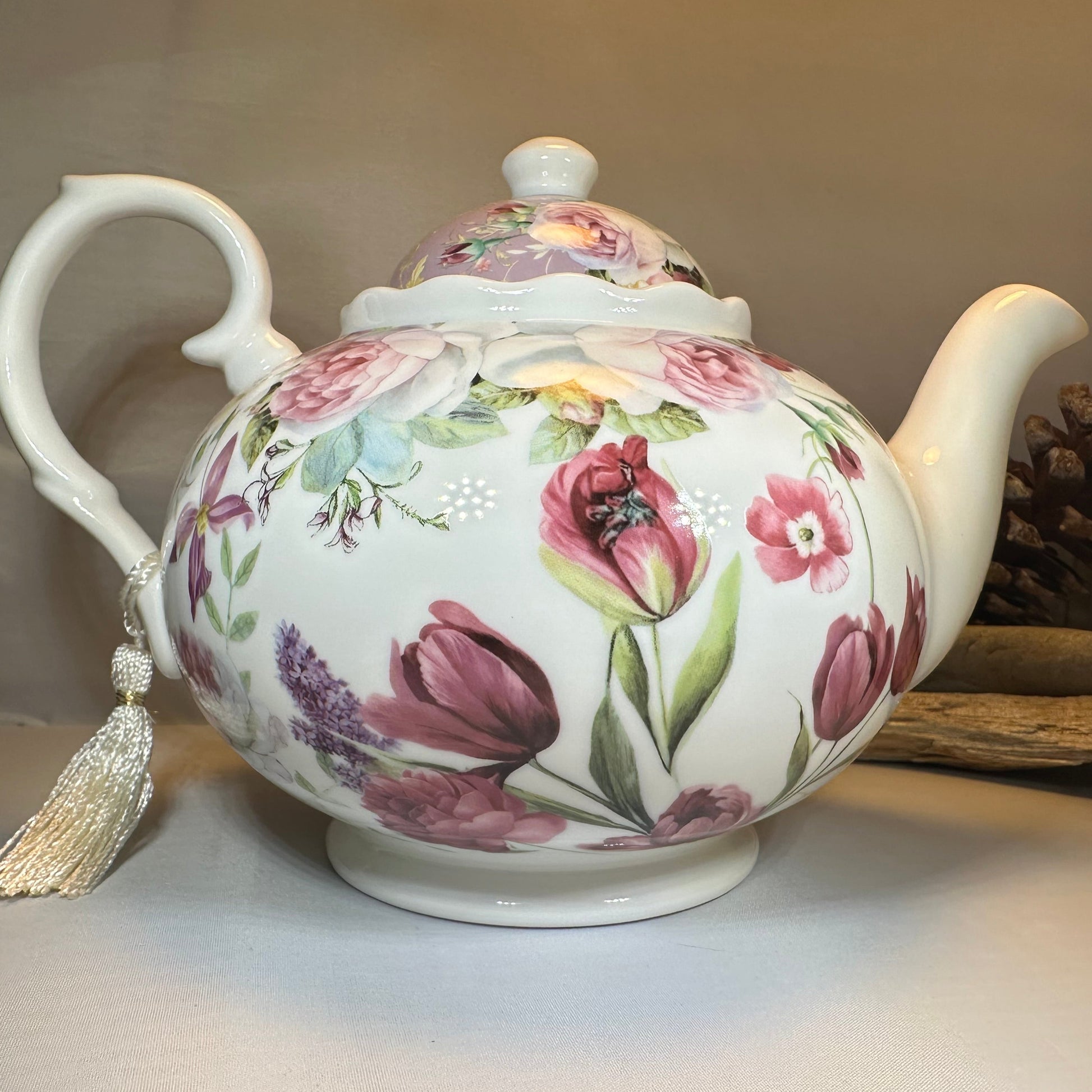 Tulips Fine China Teapot — view 6
