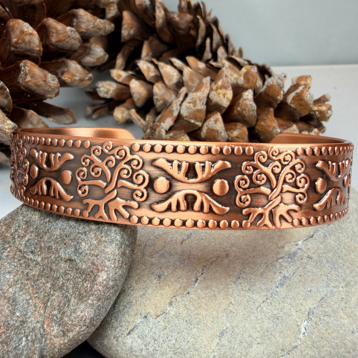 Tribal Tree of Life Copper Cuff Bracelet