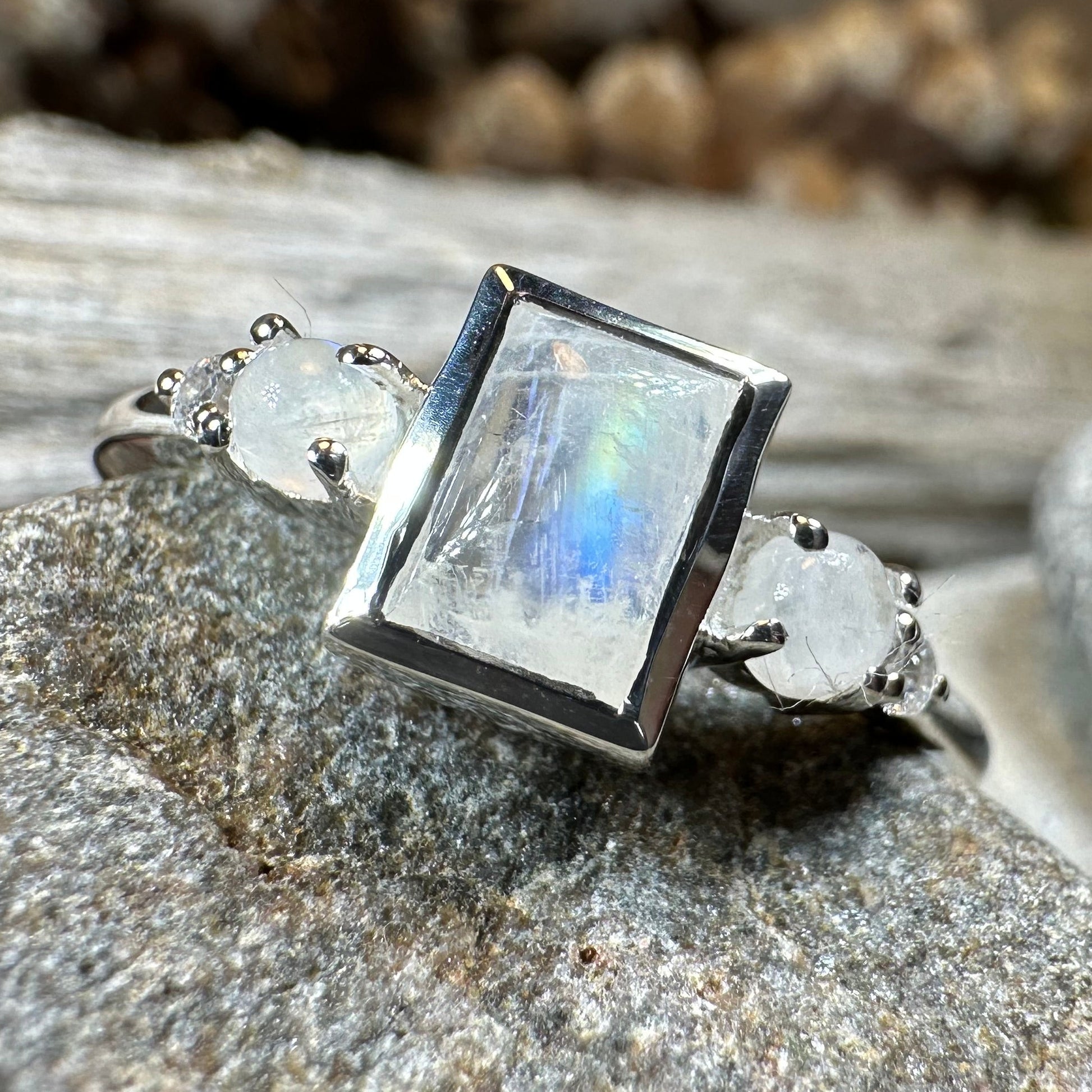 Anja Moonstone Ring in Sterling Silver — view 3