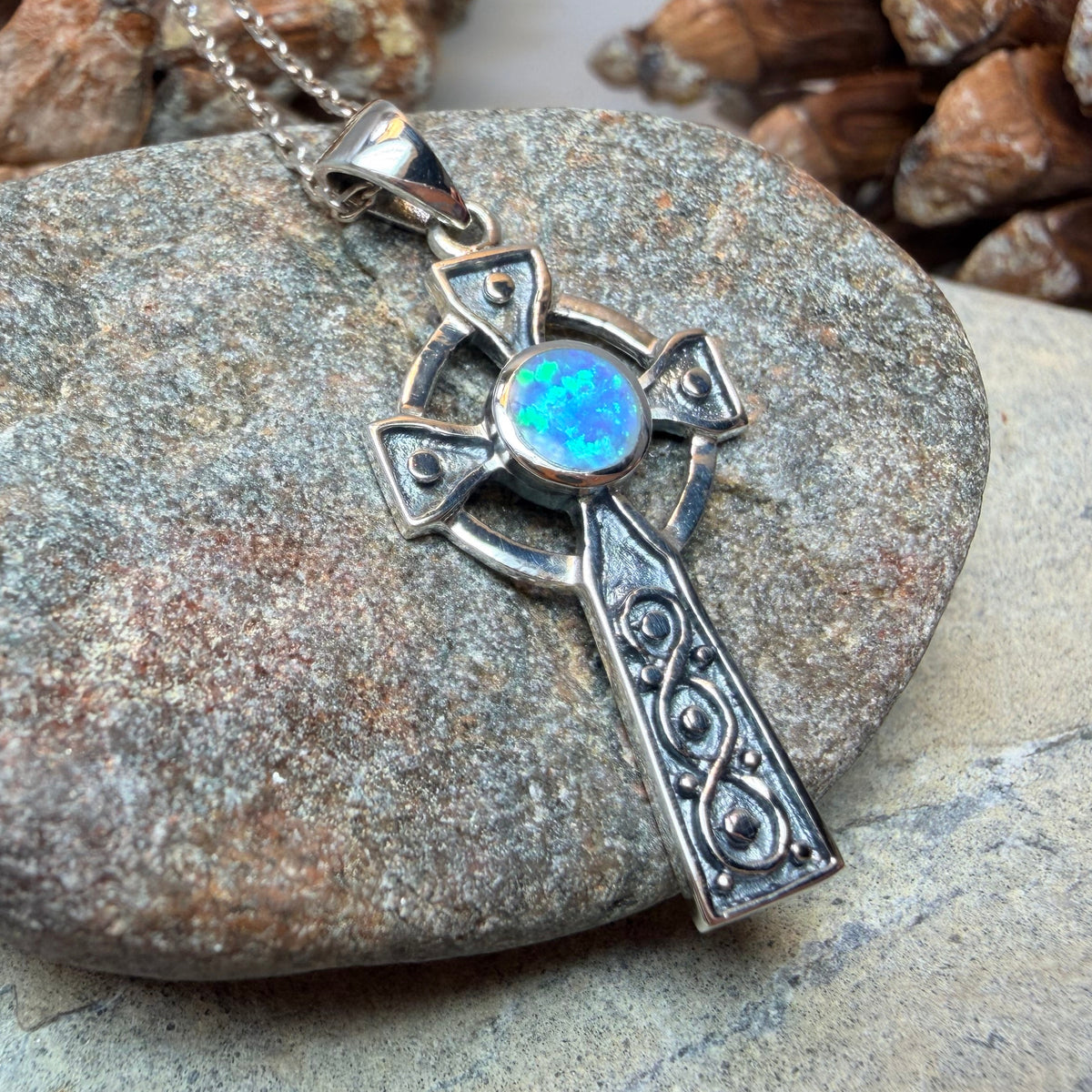 Tinturn Celtic Cross Necklace in Sterling Silver