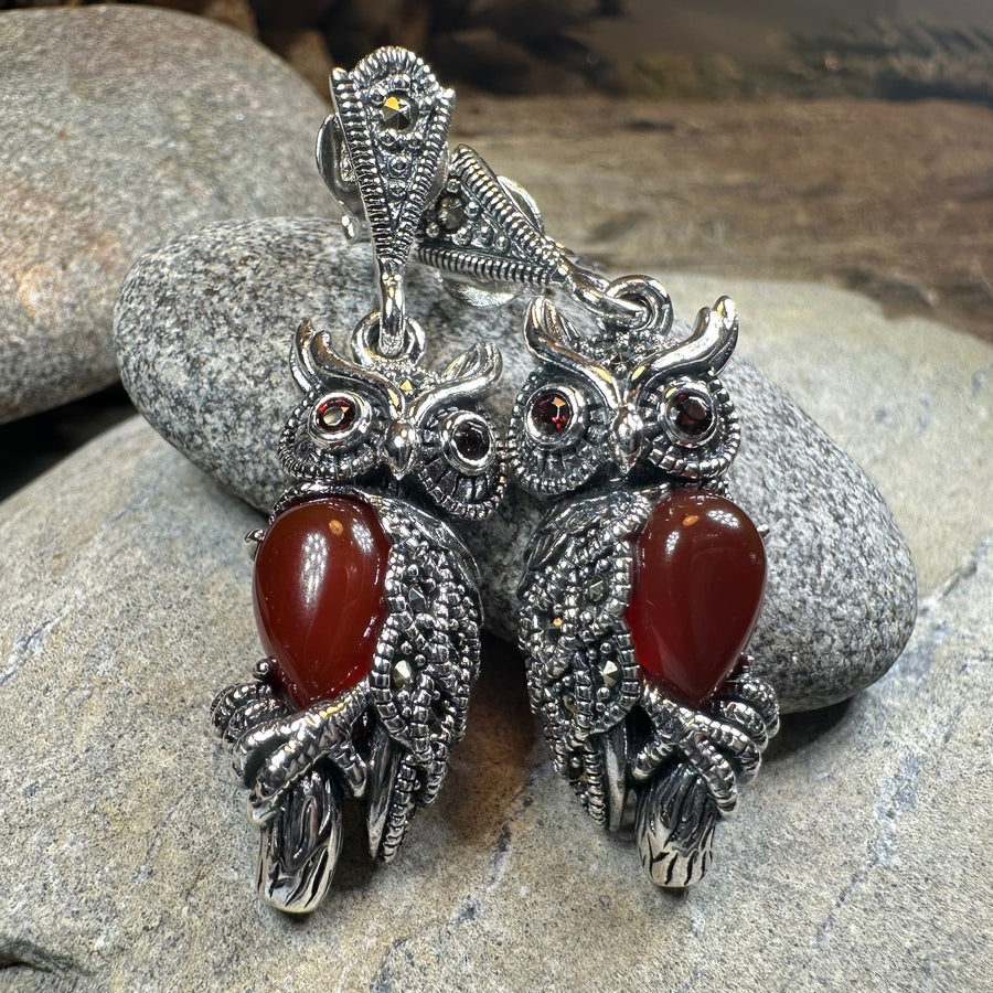 Marcasite Owl Earrings