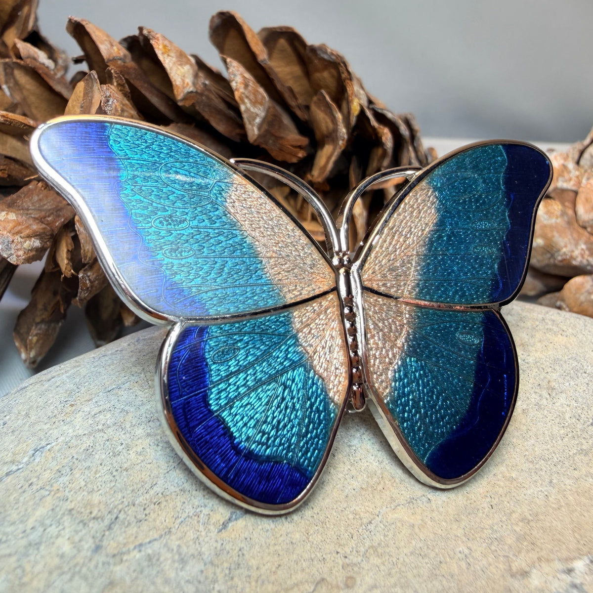 Enamel Soft Hue Butterfly Scarf Ring