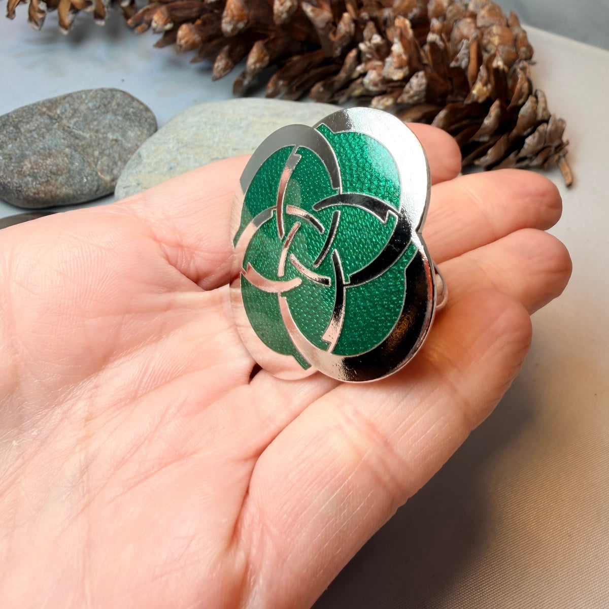Enamel Celtic Dara Knot Scarf Ring