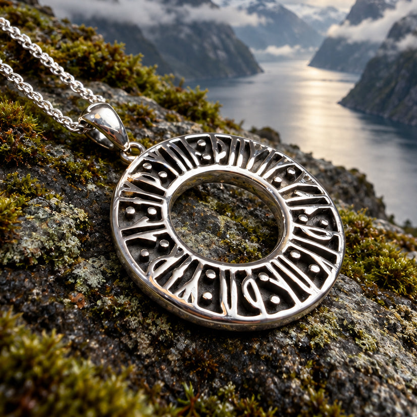 "Remember Me” Norse Runes Necklace in Sterling Silver