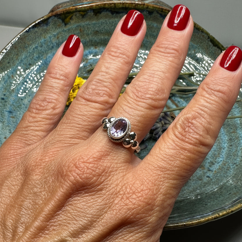 Airdrie Flower Ring in Sterling Silver