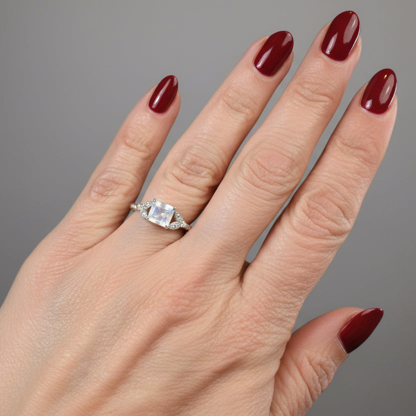 Blossom Frost Moonstone Ring