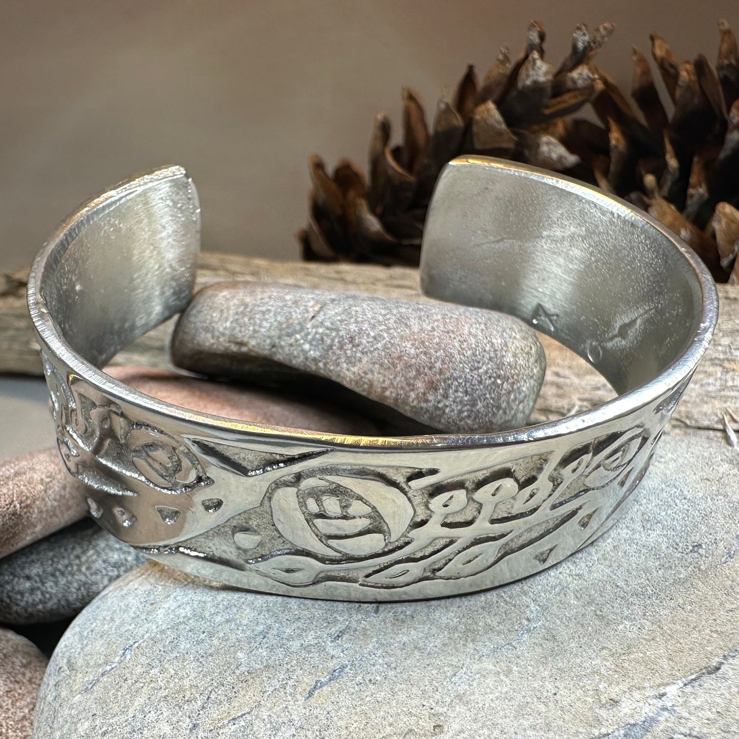 Celtic Mackintosh Flower Cuff Bracelet - Handmade in Scotland
