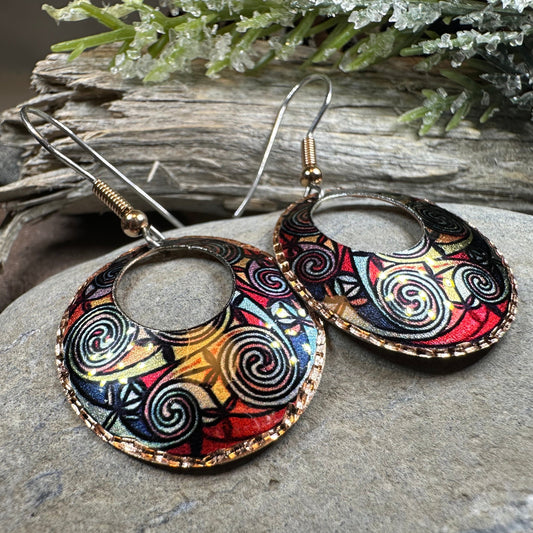 Firedancer Celtic Spiral Copper Earrings
